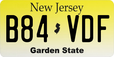 NJ license plate B84VDF