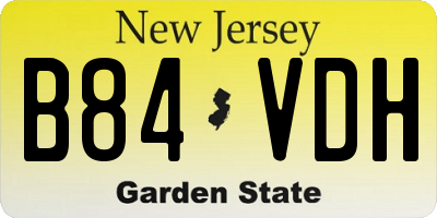 NJ license plate B84VDH