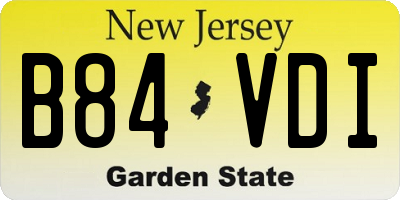 NJ license plate B84VDI