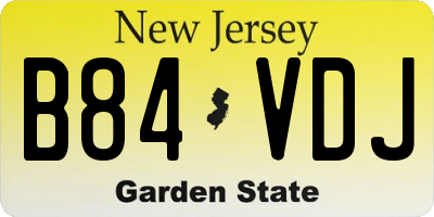 NJ license plate B84VDJ