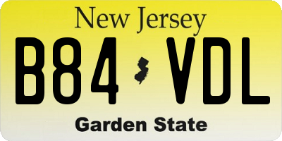 NJ license plate B84VDL
