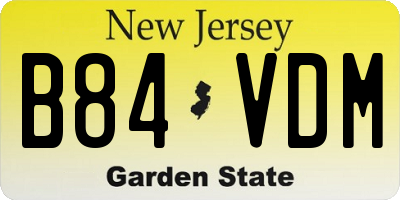 NJ license plate B84VDM