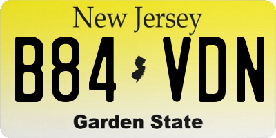 NJ license plate B84VDN