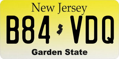 NJ license plate B84VDQ