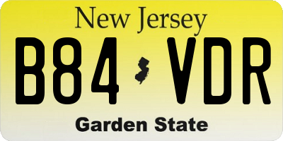 NJ license plate B84VDR
