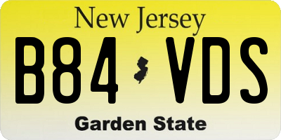 NJ license plate B84VDS