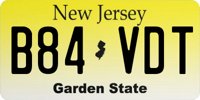 NJ license plate B84VDT