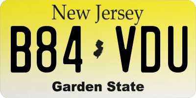 NJ license plate B84VDU