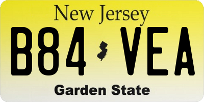 NJ license plate B84VEA