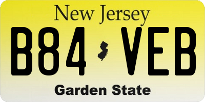 NJ license plate B84VEB