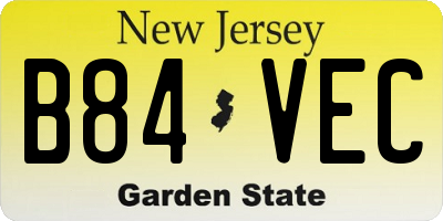 NJ license plate B84VEC