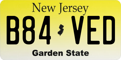 NJ license plate B84VED