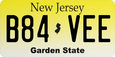NJ license plate B84VEE
