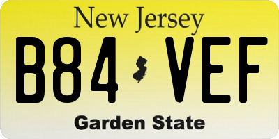 NJ license plate B84VEF