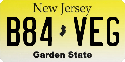 NJ license plate B84VEG
