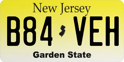 NJ license plate B84VEH