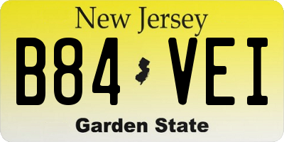 NJ license plate B84VEI