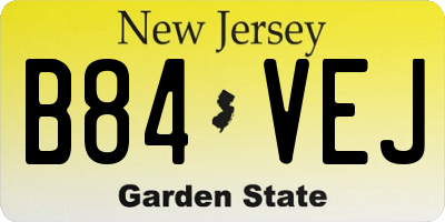 NJ license plate B84VEJ