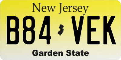 NJ license plate B84VEK