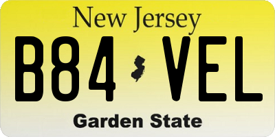 NJ license plate B84VEL