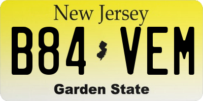 NJ license plate B84VEM