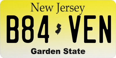 NJ license plate B84VEN