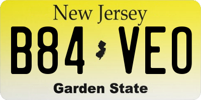 NJ license plate B84VEO