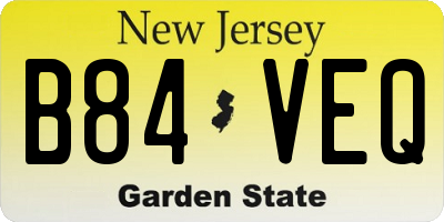 NJ license plate B84VEQ
