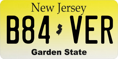 NJ license plate B84VER