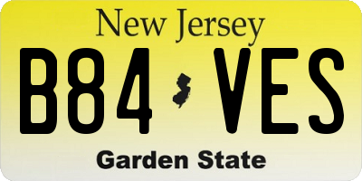 NJ license plate B84VES