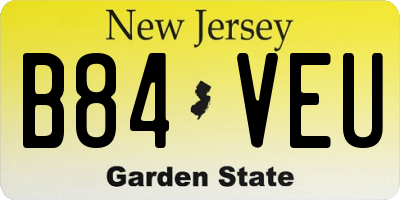 NJ license plate B84VEU