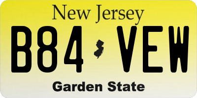 NJ license plate B84VEW