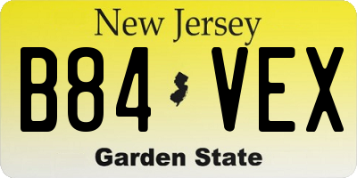 NJ license plate B84VEX