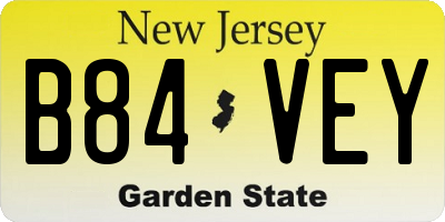 NJ license plate B84VEY
