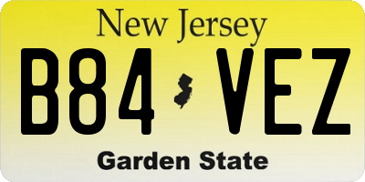 NJ license plate B84VEZ