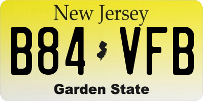 NJ license plate B84VFB