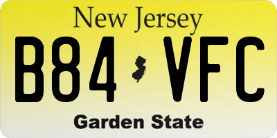 NJ license plate B84VFC