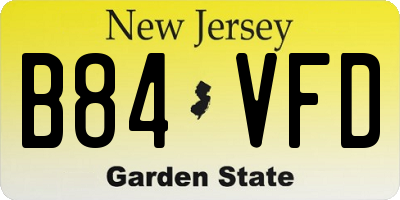 NJ license plate B84VFD