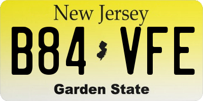 NJ license plate B84VFE