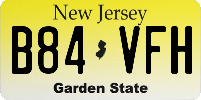 NJ license plate B84VFH