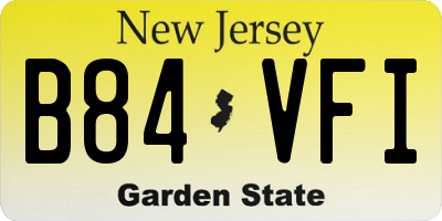 NJ license plate B84VFI