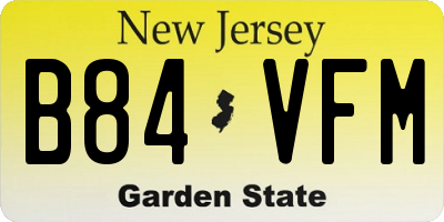 NJ license plate B84VFM