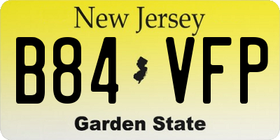 NJ license plate B84VFP