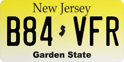 NJ license plate B84VFR