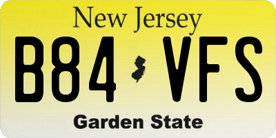 NJ license plate B84VFS