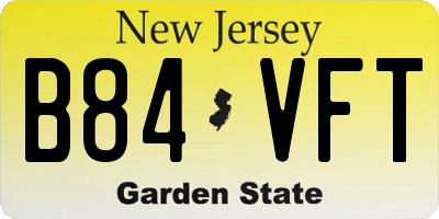 NJ license plate B84VFT