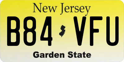 NJ license plate B84VFU