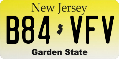 NJ license plate B84VFV