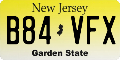 NJ license plate B84VFX