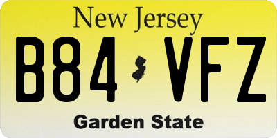 NJ license plate B84VFZ